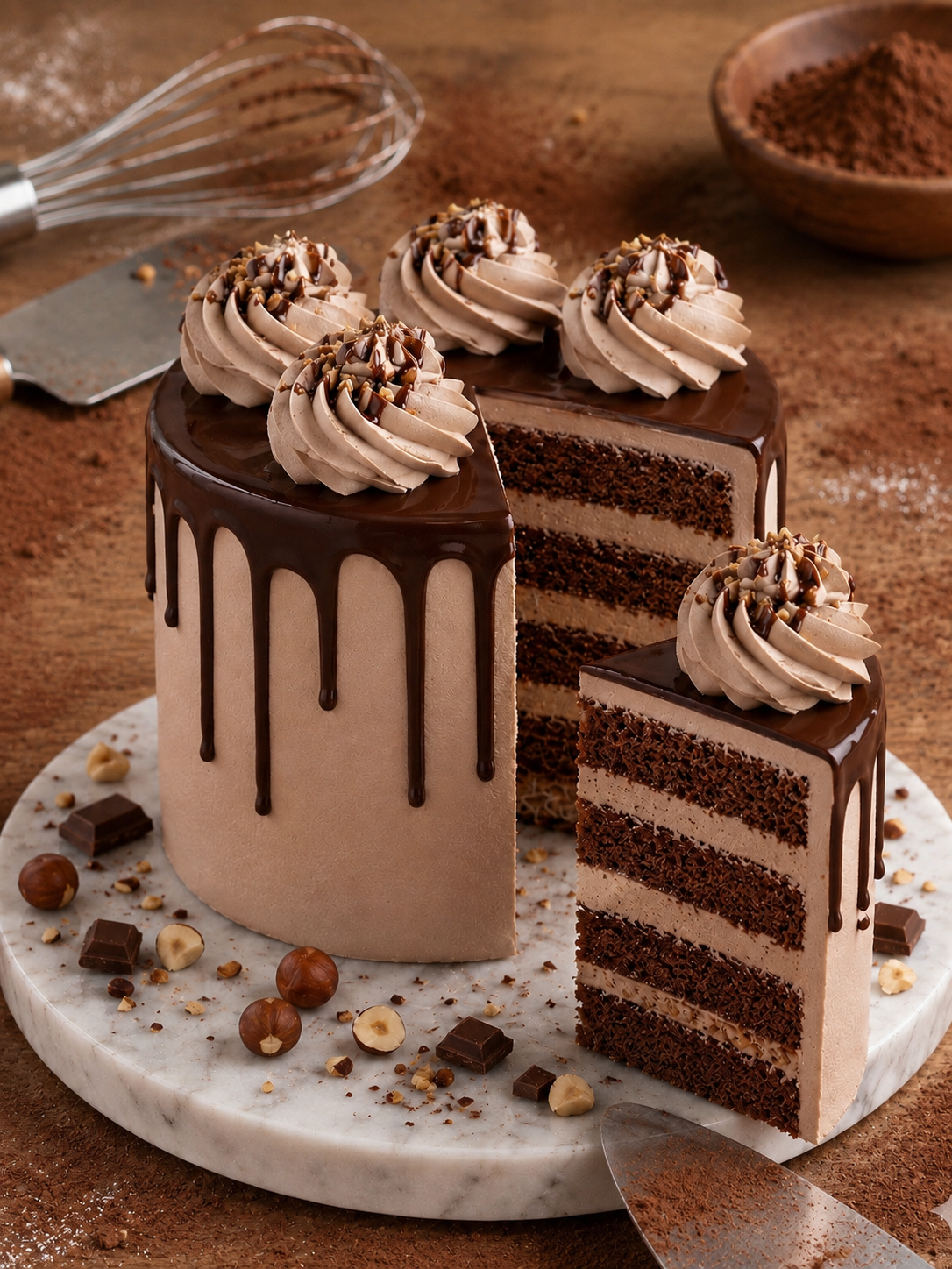 Layer Cake Choco noisette (Façon Kinder Bueno) 10-12 Parts