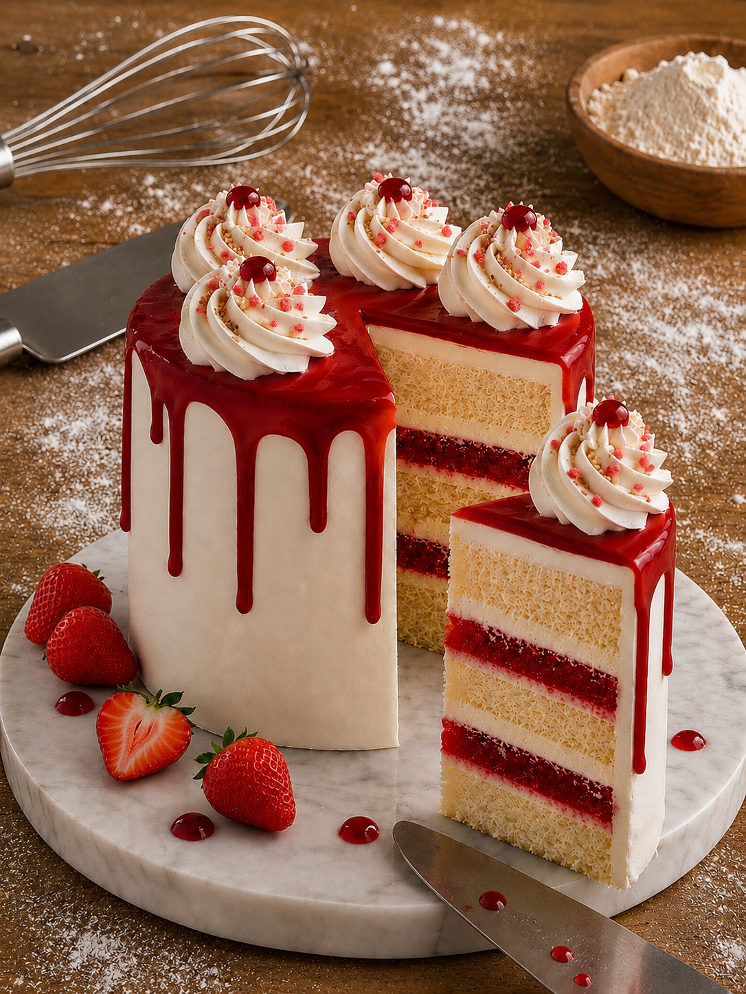 Layer Cake Fraisier 10-12 Parts